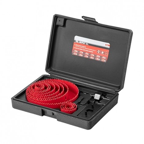 Jogo de Serras Copo para Madeira MTX 12 Peças 19 a 127mm com Estojo e Broca Central