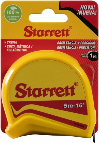 Trena Manual 5 Metros x 19 mm com Trava T34-5ME Starrett