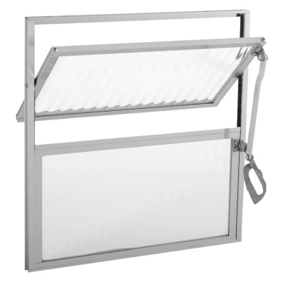 Vitrô Basculante Astra S/A 0,40x0,60m 2 Folhas de Vidro Canelado – Acabamento Brilhante