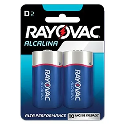 Pilha Rayovac Alcalina D2