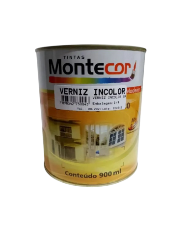 Verniz Incolor Brilhante Montecor 900ml (1/4) – Uso Interno para Madeira