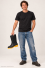 Bota Galocha de PVC Preta com Solado Amarelo Worker