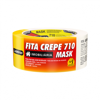 Fita Crepe Mask 710 Adelbras 48mm x 50m para Pintura e Mascaramento