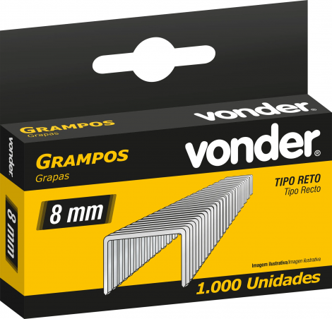 Grampo 8mm Tipo Reto Vonder para Grampeador