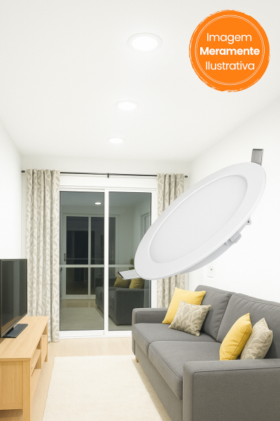 PAINEL LED EMBUTIR 18W BIV 6500K REDONDO OUROLUX