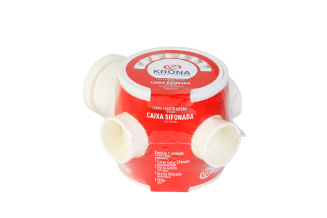 Caixa Sifonada Redonda 100x100x50mm com Grelha Branca Krona 0906