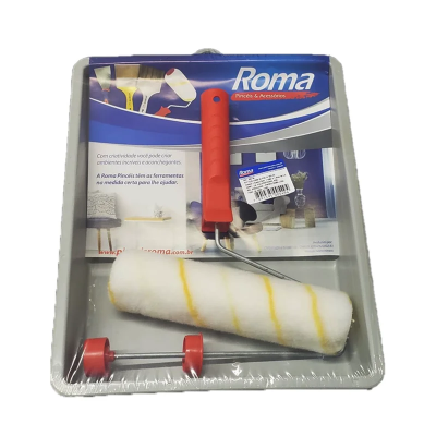 Kit Pintura Roma 3 Peças com Rolo 23 cm para Paredes e Tetos