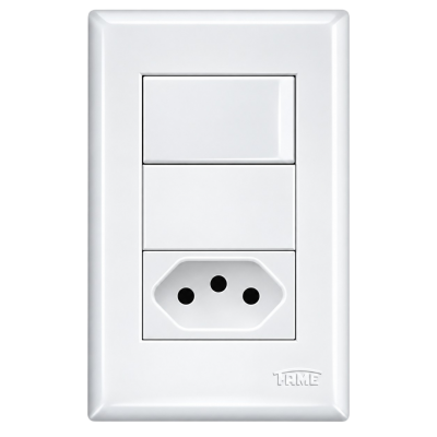 Interruptor Simples 10A/250V com Tomada 2P+T 10A/250V Evidence FAME 2917