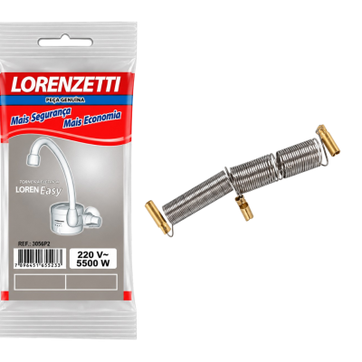 Resistência 220V 5500W 3056-P2 para Torneira Loren Easy Parede Lorenzetti