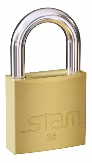 Cadeado Zamac Latonado E-Coat 35mm Stam