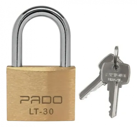 Cadeado Pado LT-30 30mm em Latão com 2 Chaves