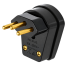 Plugue 2P+T Saída Lateral 90° com Prensa-Cabo 10A 250V Preto 1489 FAME