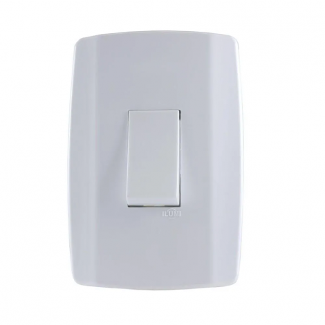 Conjunto Interruptor Simples 10A 250V Vertical Slim Ilumi